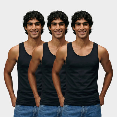 100% Cotton Men's Vest - 3 Pack