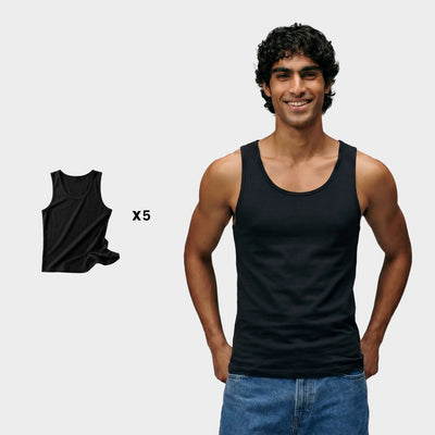 100% Cotton Men's Vest - 5 Pack