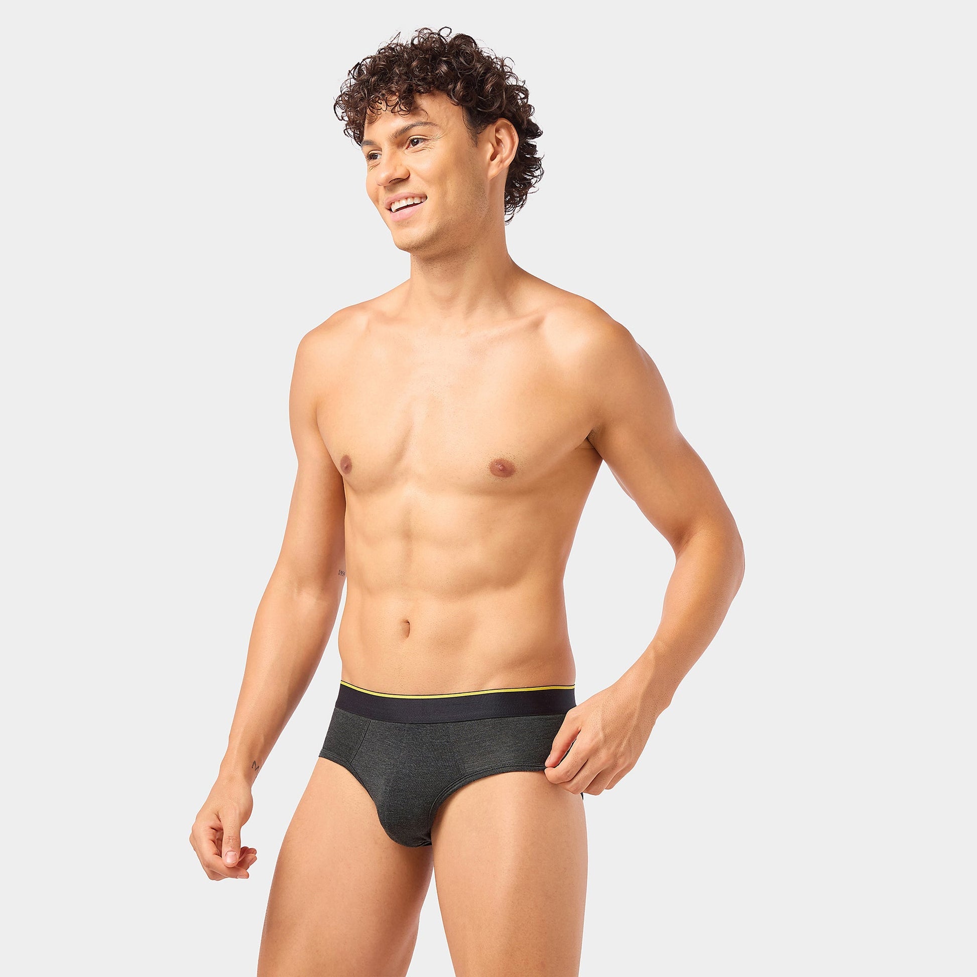 Bummer Soft Modal Briefs Charcoal Melange Back