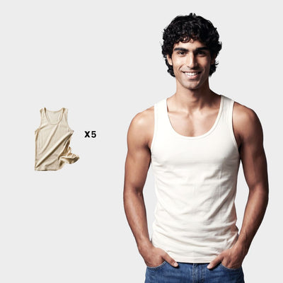 100% Cotton Men's Vest - 5 Pack