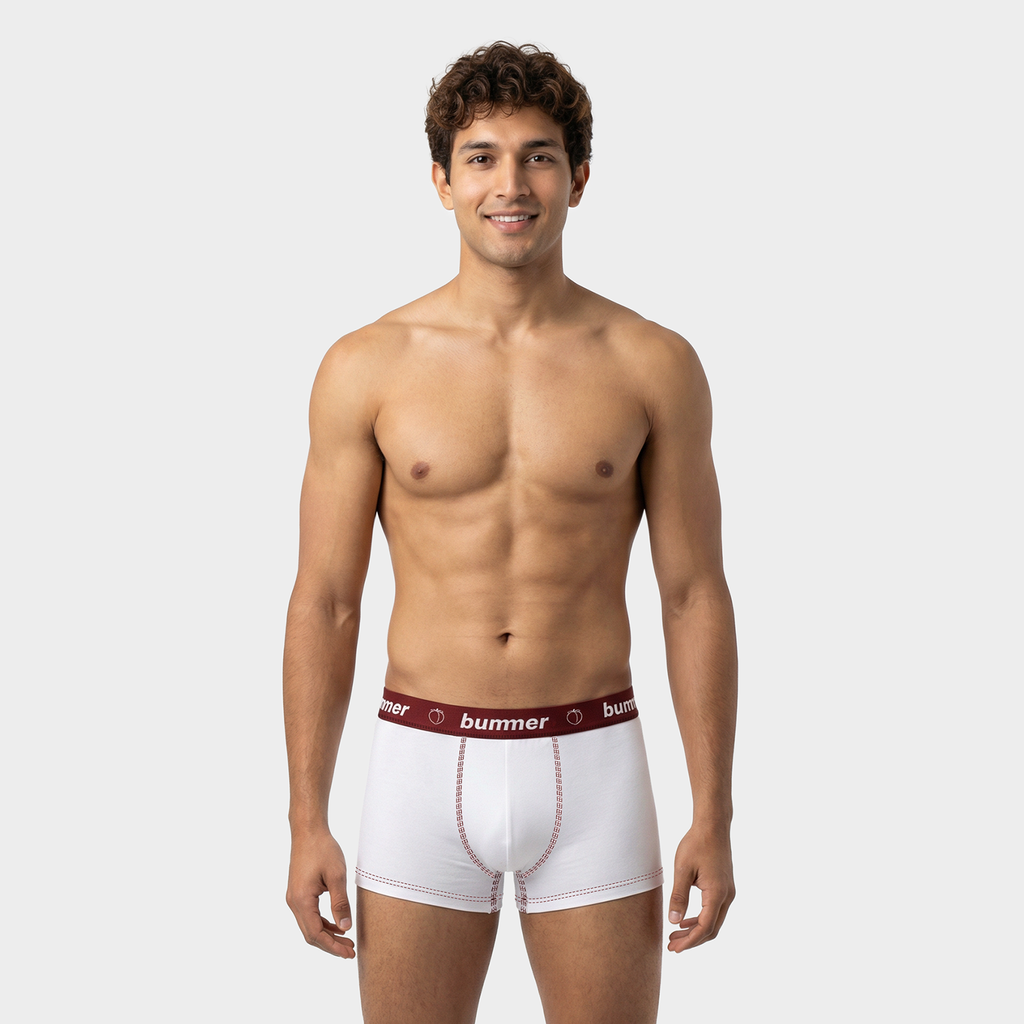 Trunks & Hipster Matching Set - Blanc