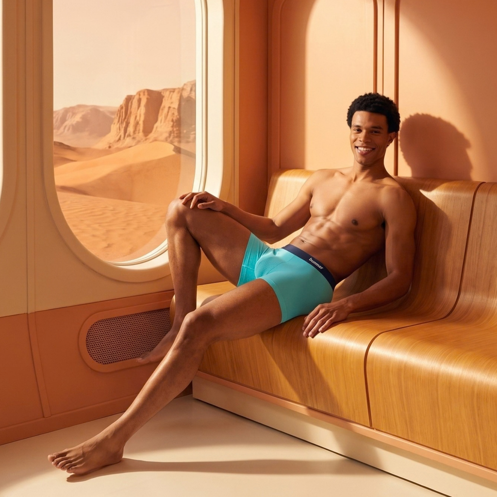 Seamfree Nylon Stretch Bonded Trunks - Caspian