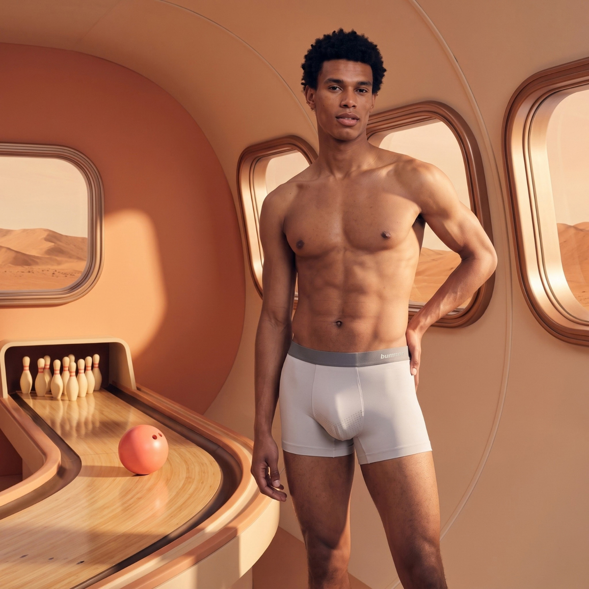 Seamfree Nylon Stretch Bonded Trunks - Mortar