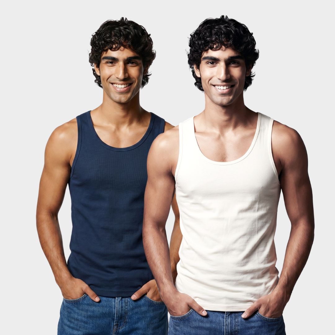 100% Cotton Men's Vest - 2 Pack