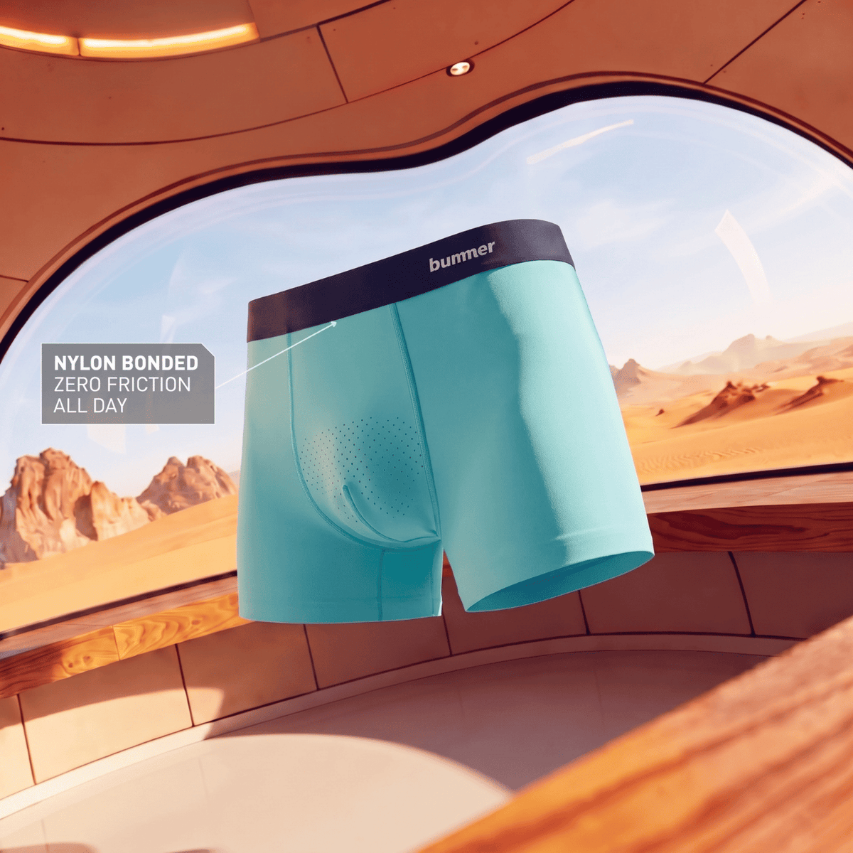 Seamfree Nylon Stretch Bonded Trunks - Caspian