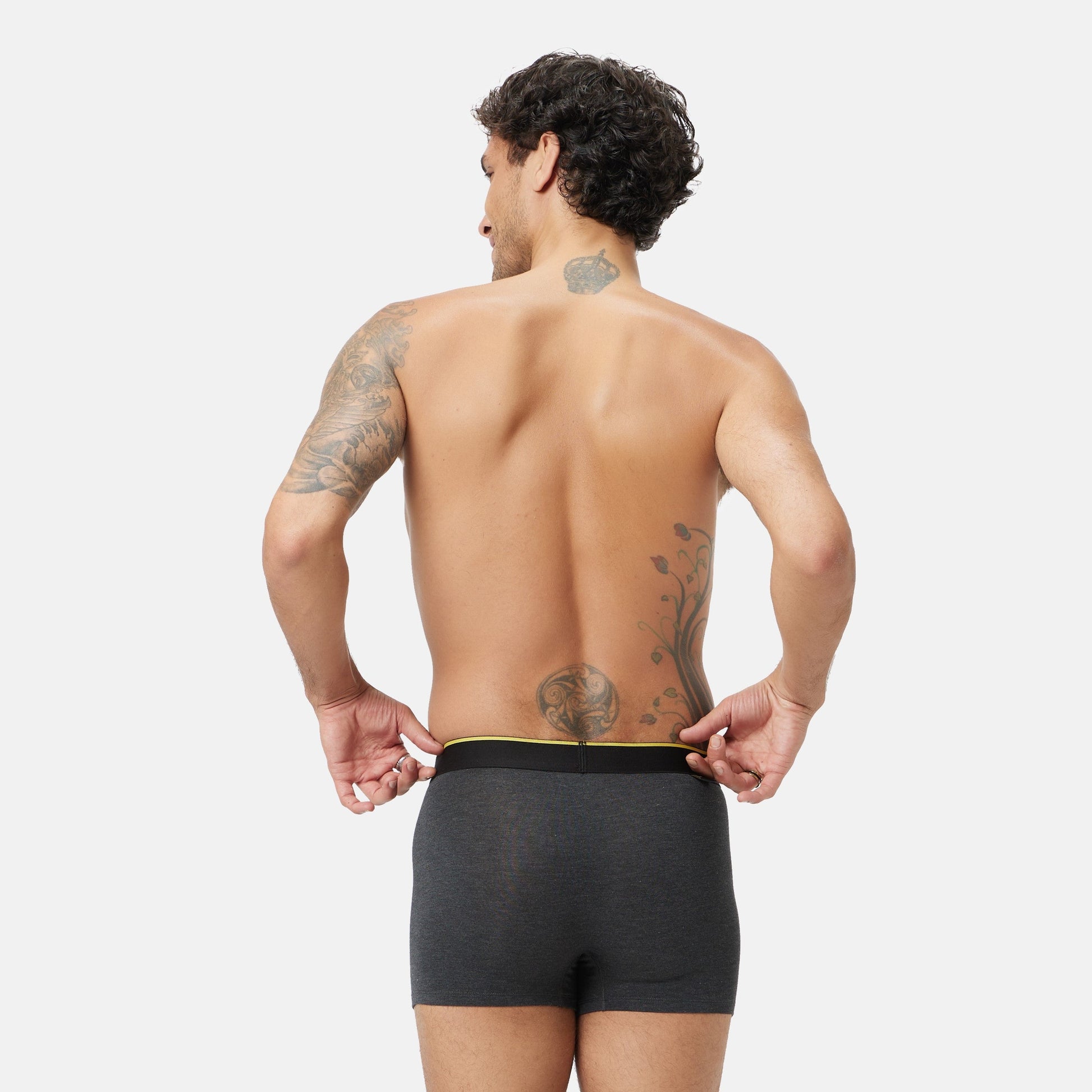 Bummer Soft Modal Trunks Charcoal Melange Back 