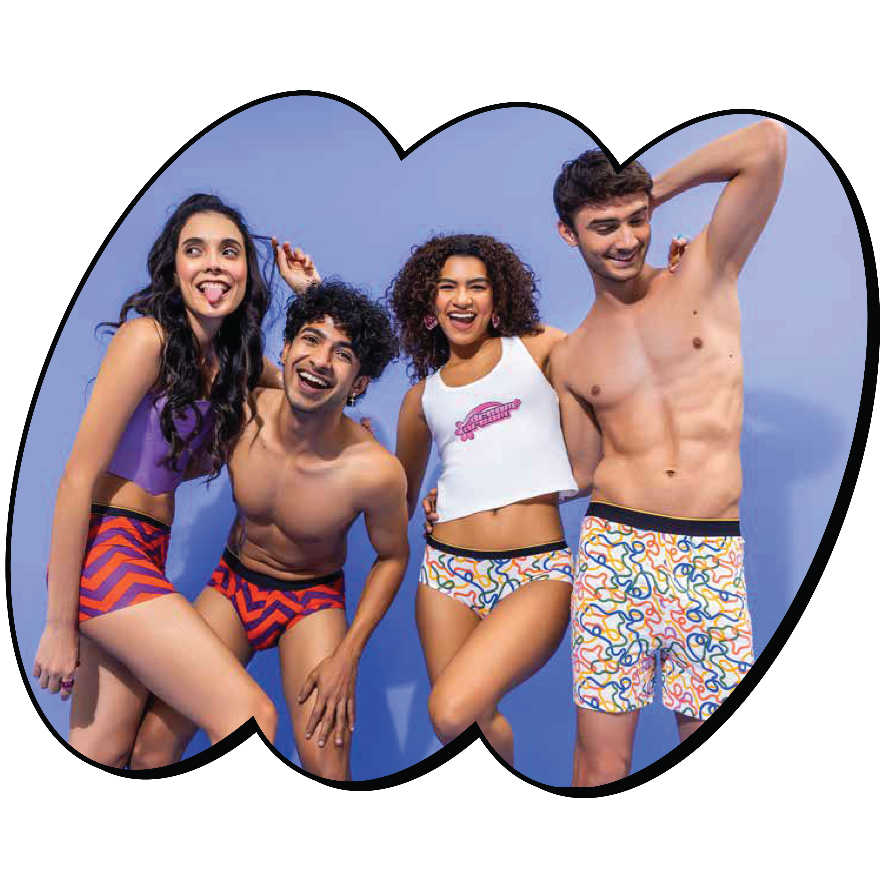 Buy Matching Underwear for Couple, Cosmic Love Design, Mix and Match From  Men Boxer Brief, Women Thong-hipster-boy Short and Bralette Online in India  