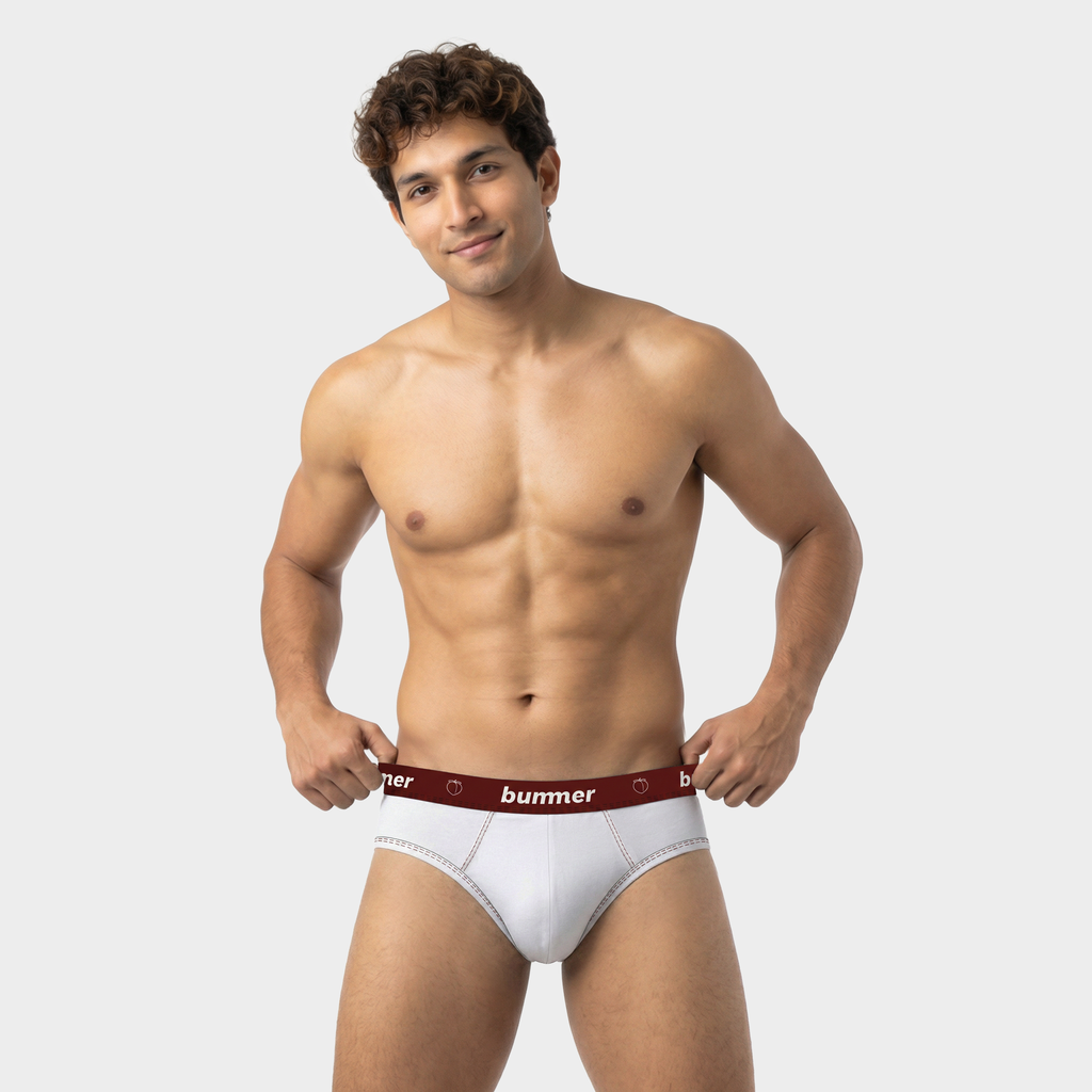 Cotton Stretch Brief - Blanc