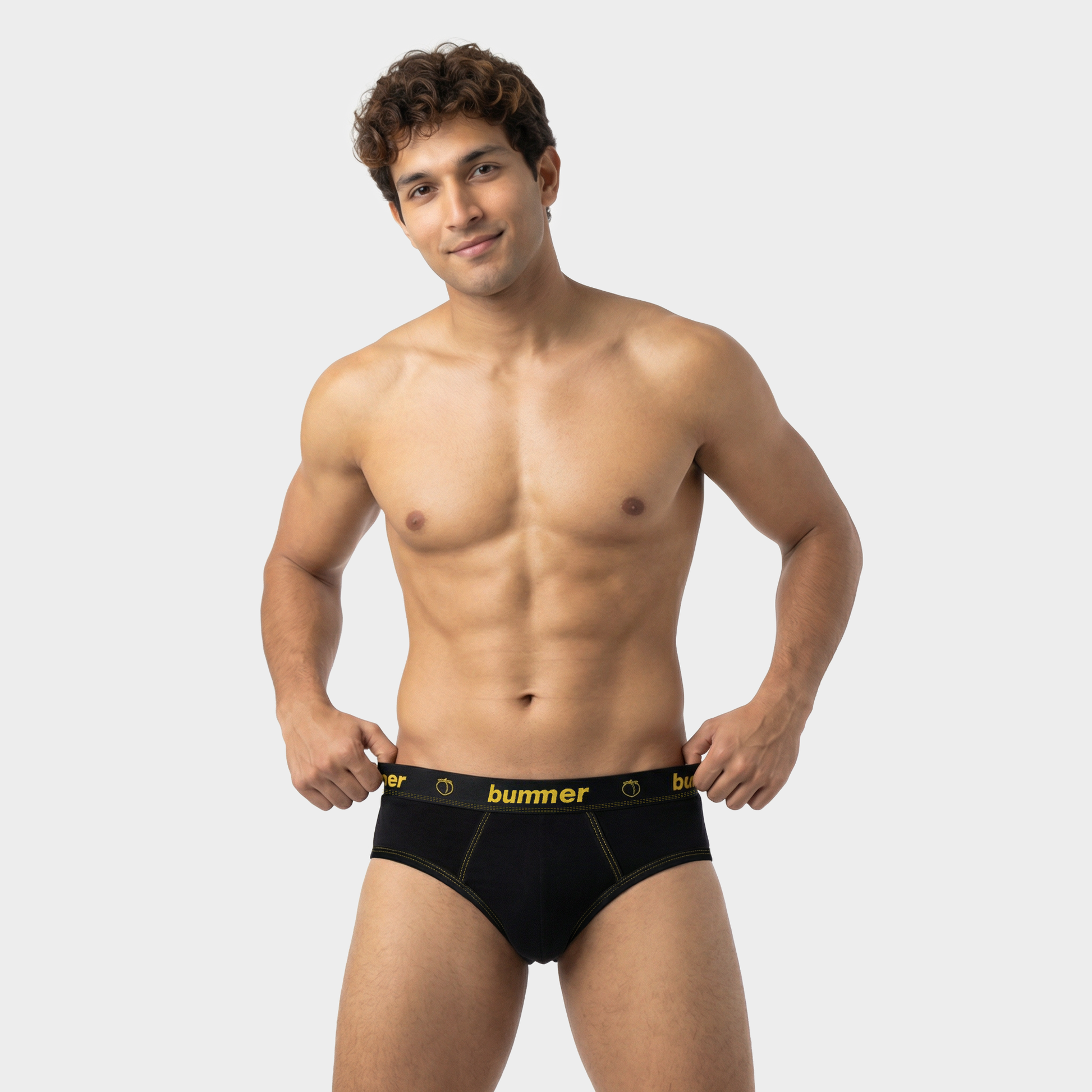 Cotton Stretch Brief - Noir
