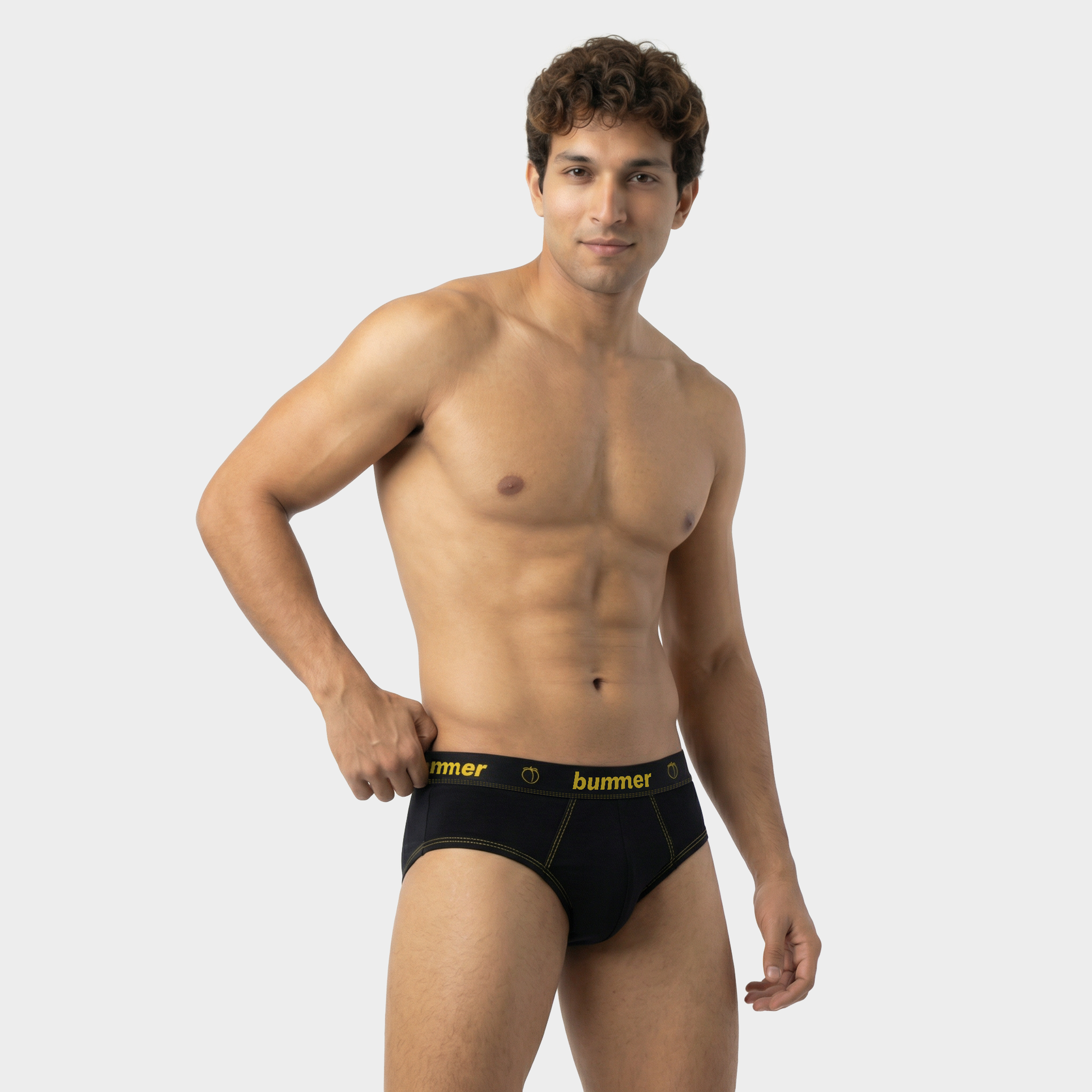 Cotton Stretch Brief - Noir