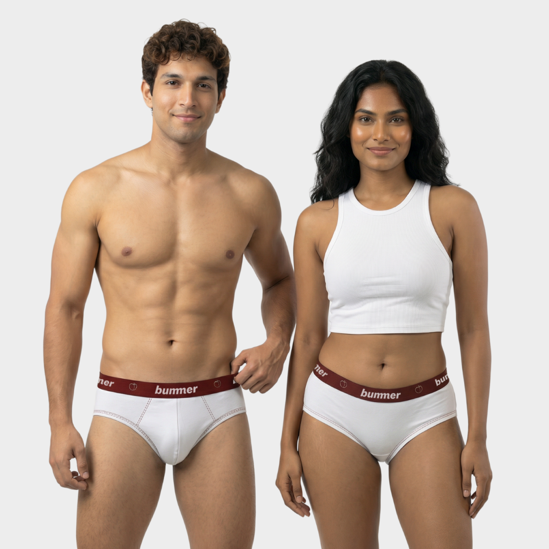 Brief & Hipster Matching Set - Blanc