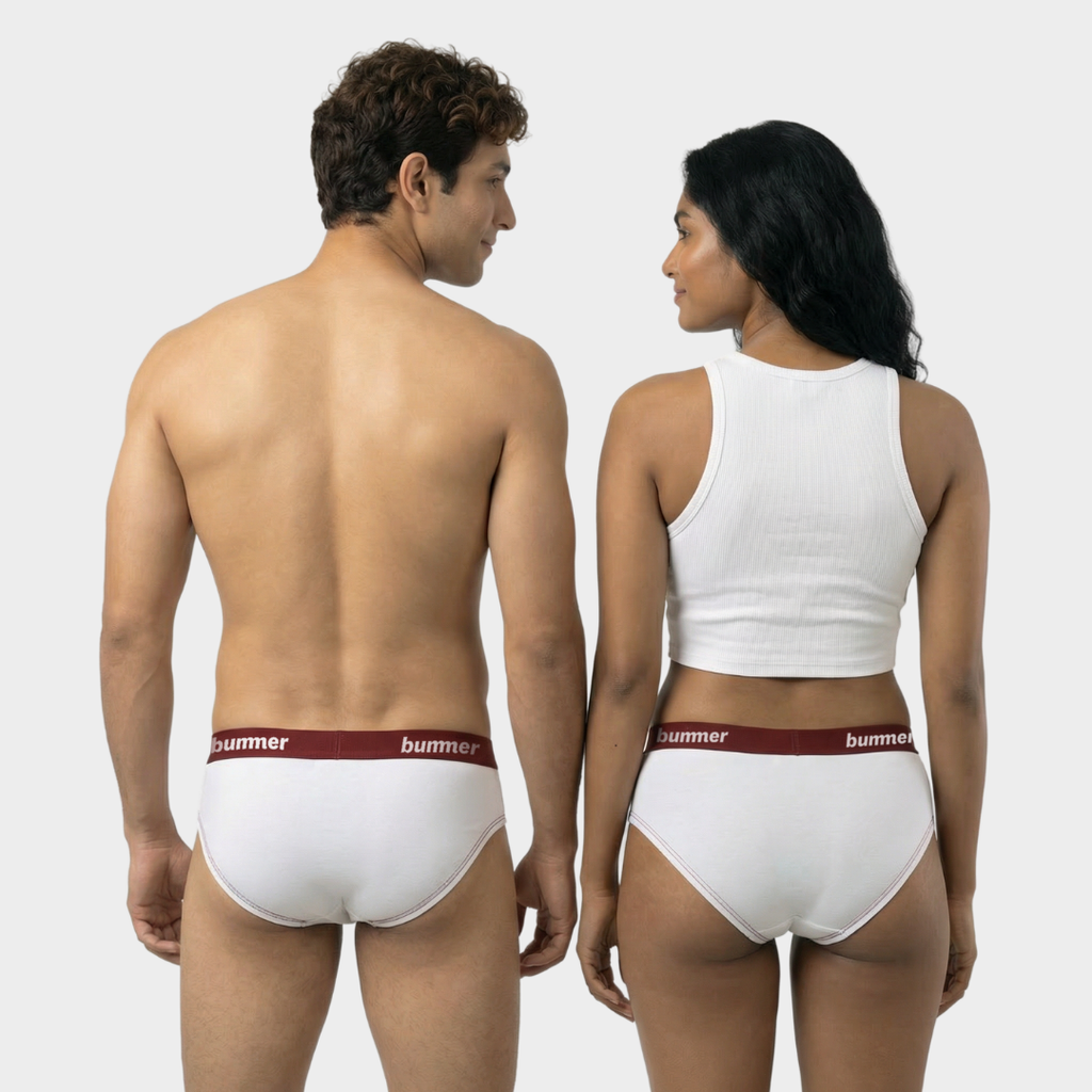 Brief & Hipster Matching Set - Blanc