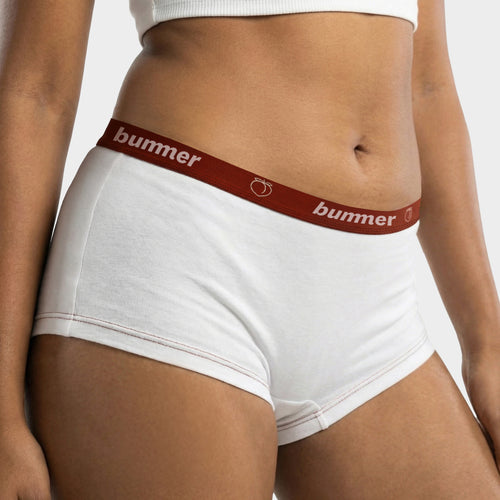 Cotton Stretch Boy Shorts - Blanc