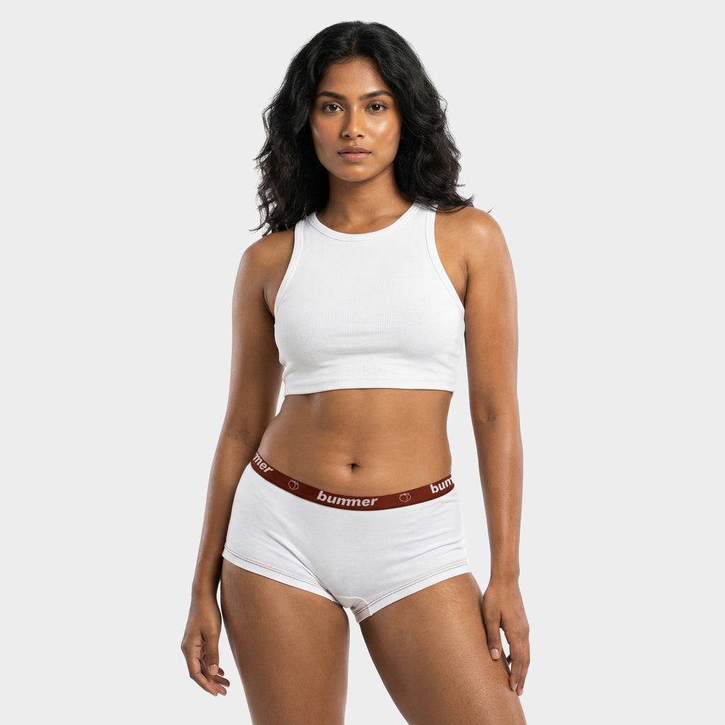 Brief & Boy Short Matching Set - Blanc