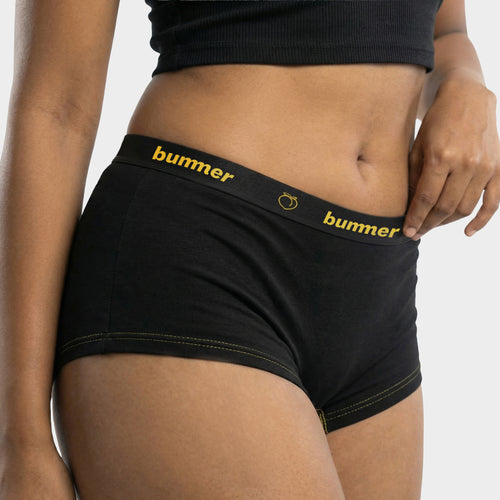 Cotton Stretch Boy Shorts - Noir