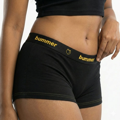 Cotton Stretch Boy Shorts - Noir