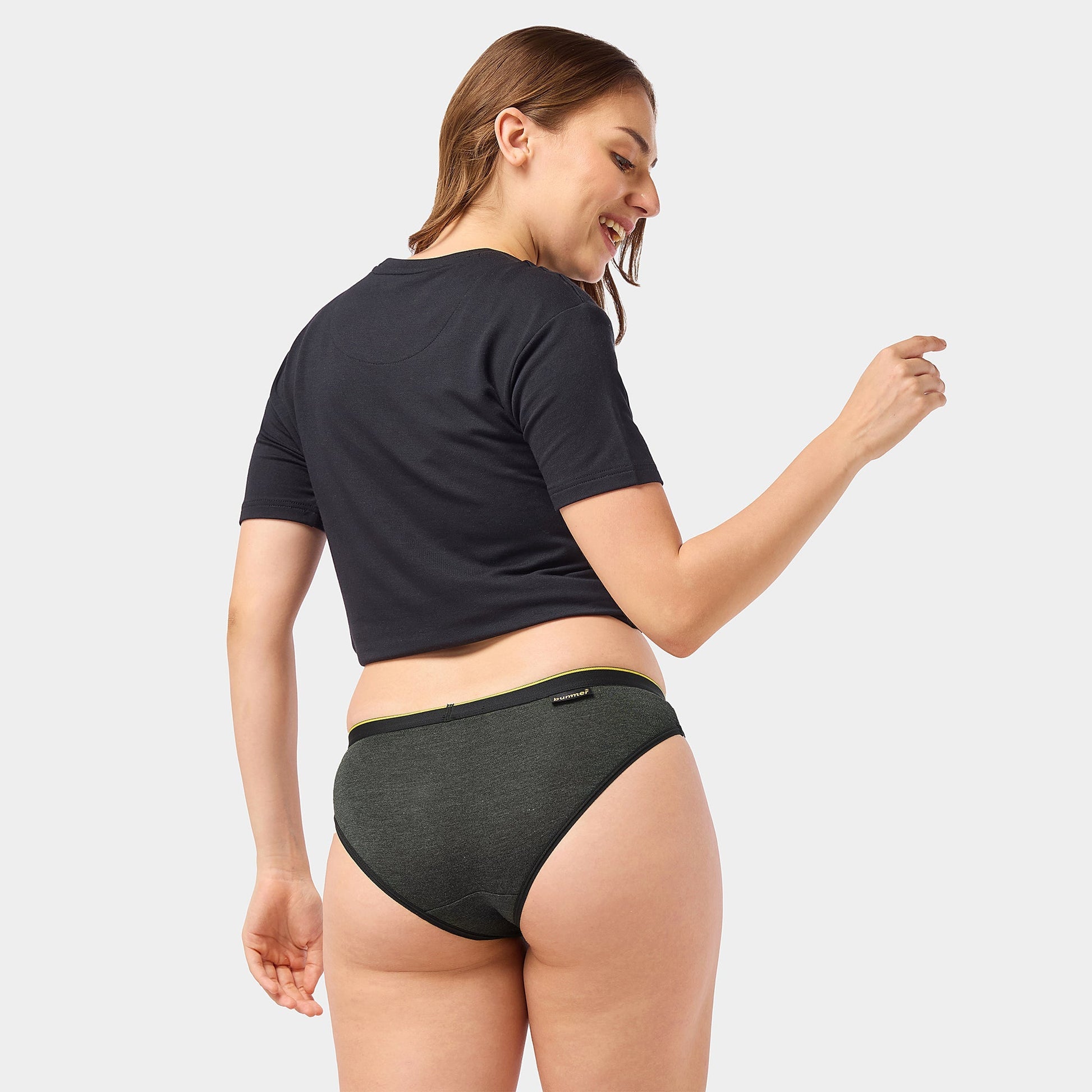 Bummer Soft Modal  Bikini Charcoal Melange  Side 