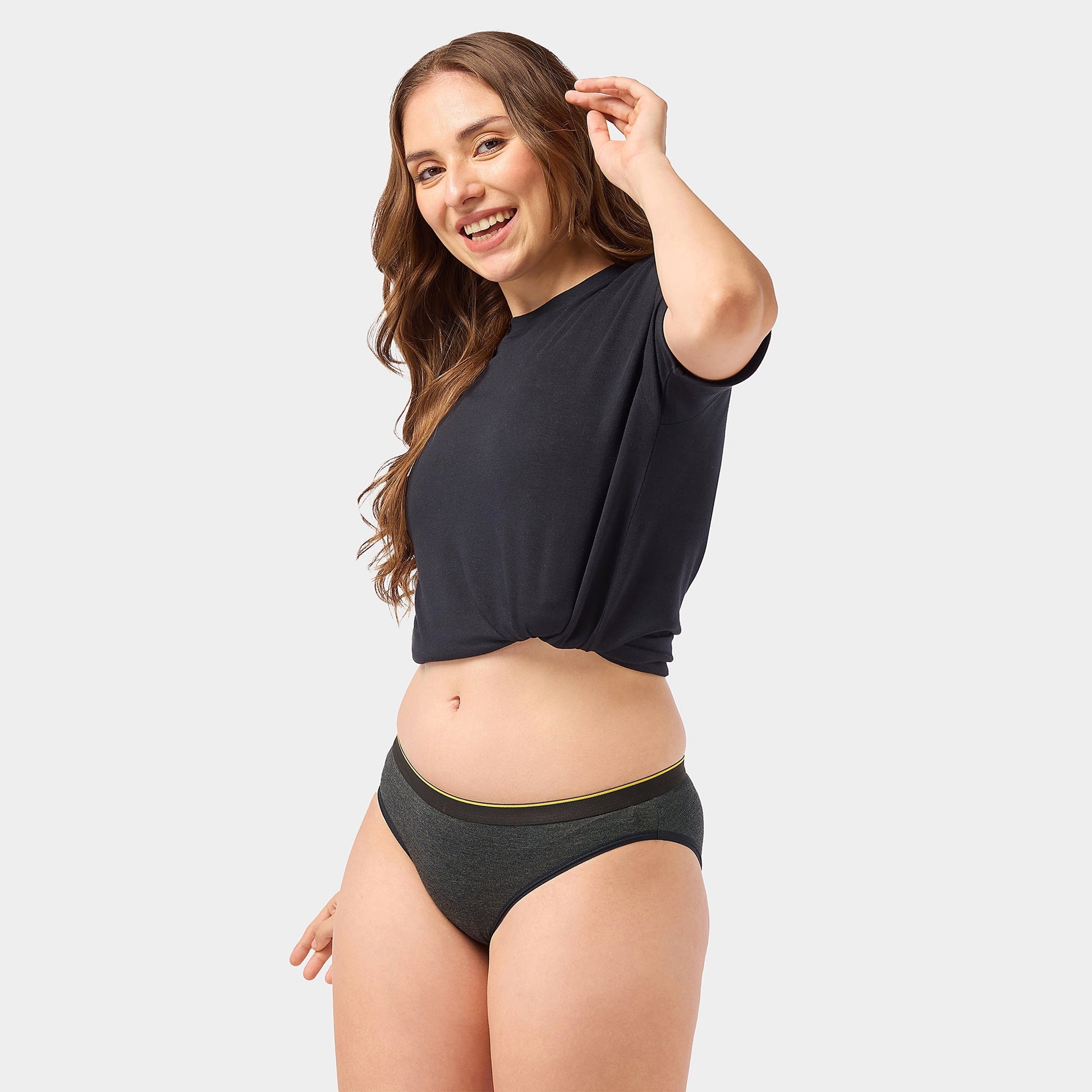 Bummer Soft Modal  Bikini Charcoal Melange  Front 