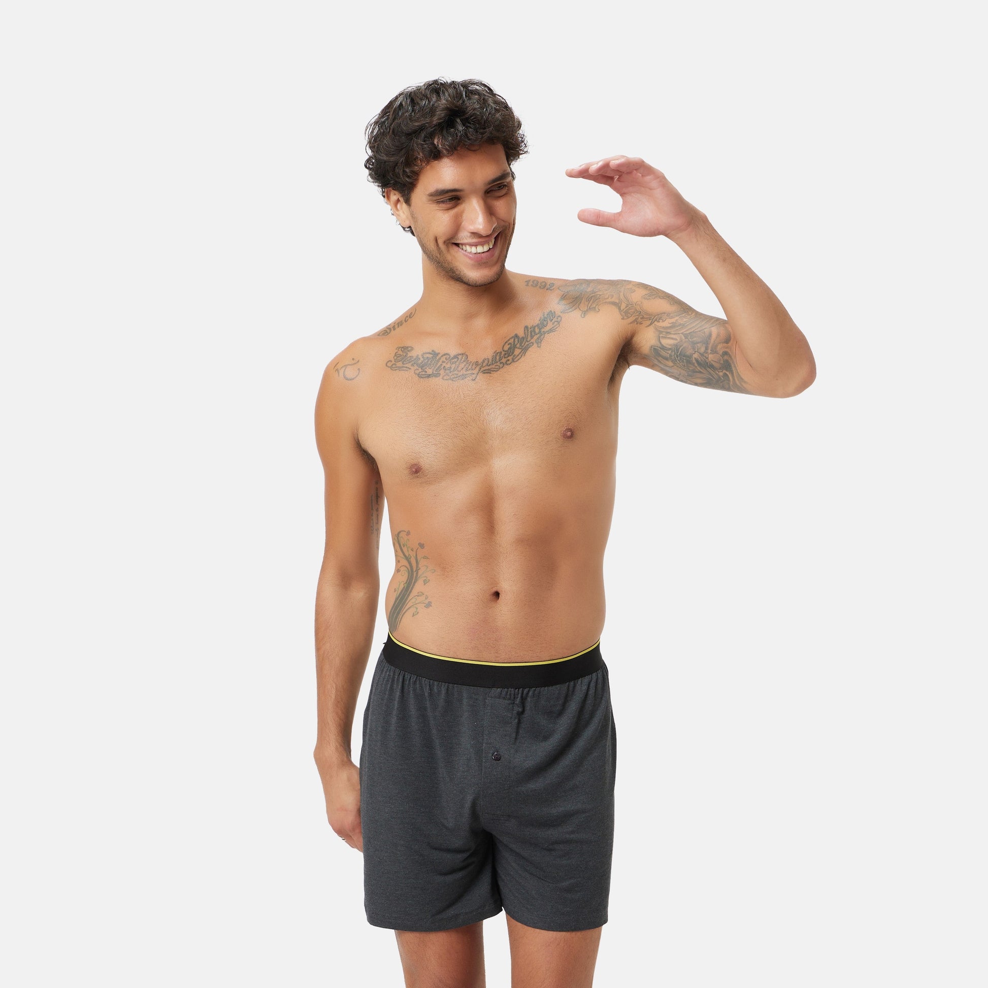 Bummer Soft Modal Boxers Charcoal melange Front