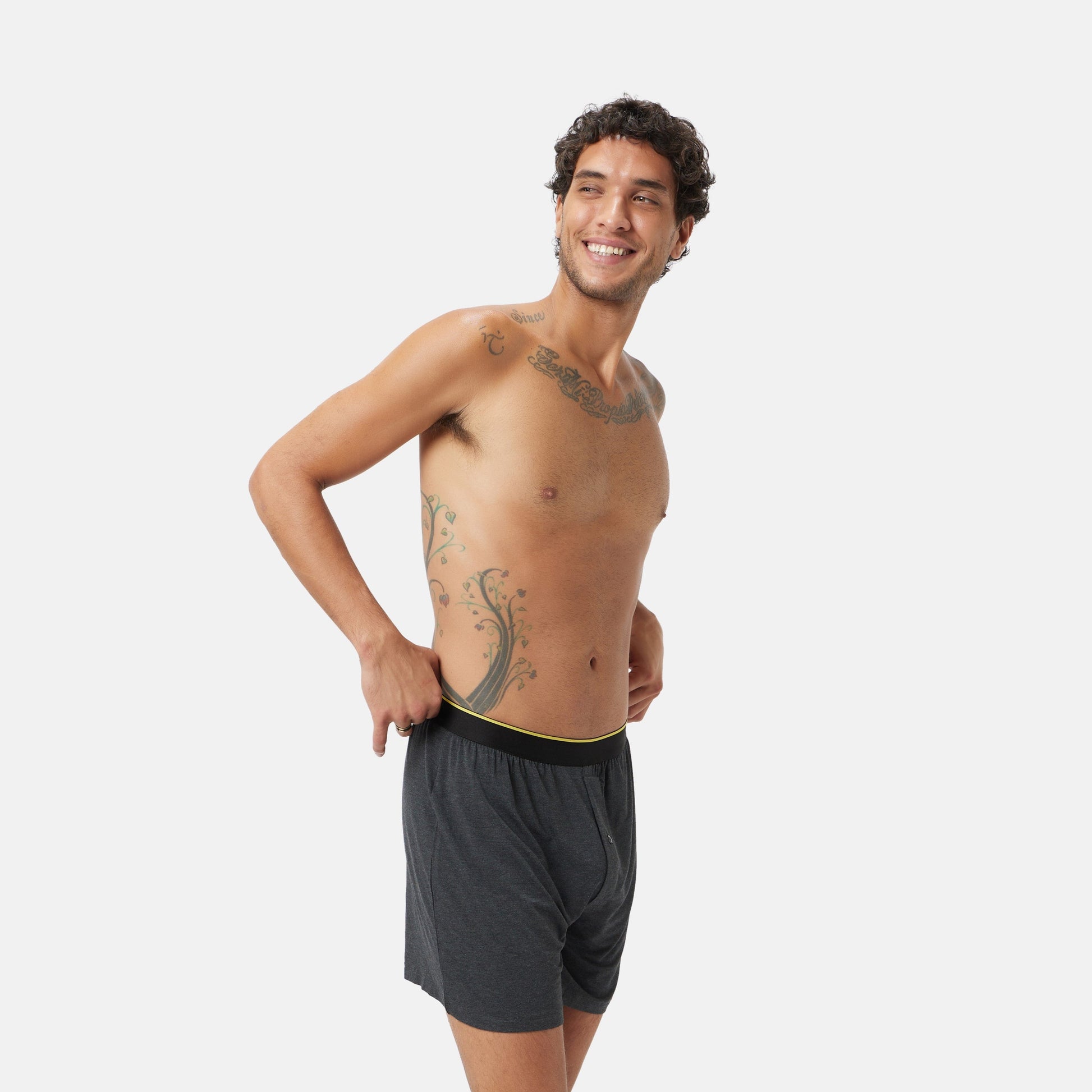 Bummer Soft Modal Boxers Charcoal melange Side