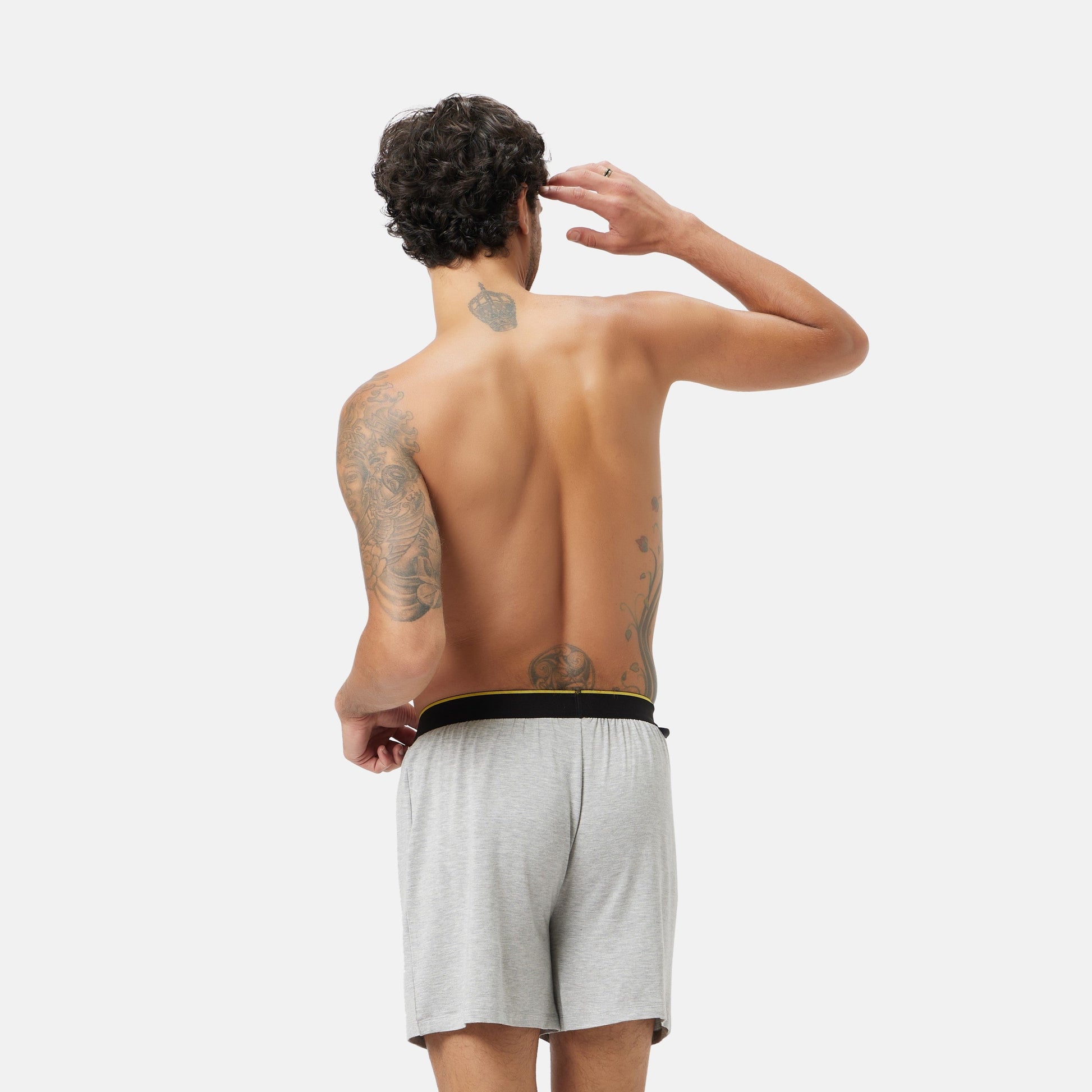 Bummer Soft Modal Boxers Grey Melange Back