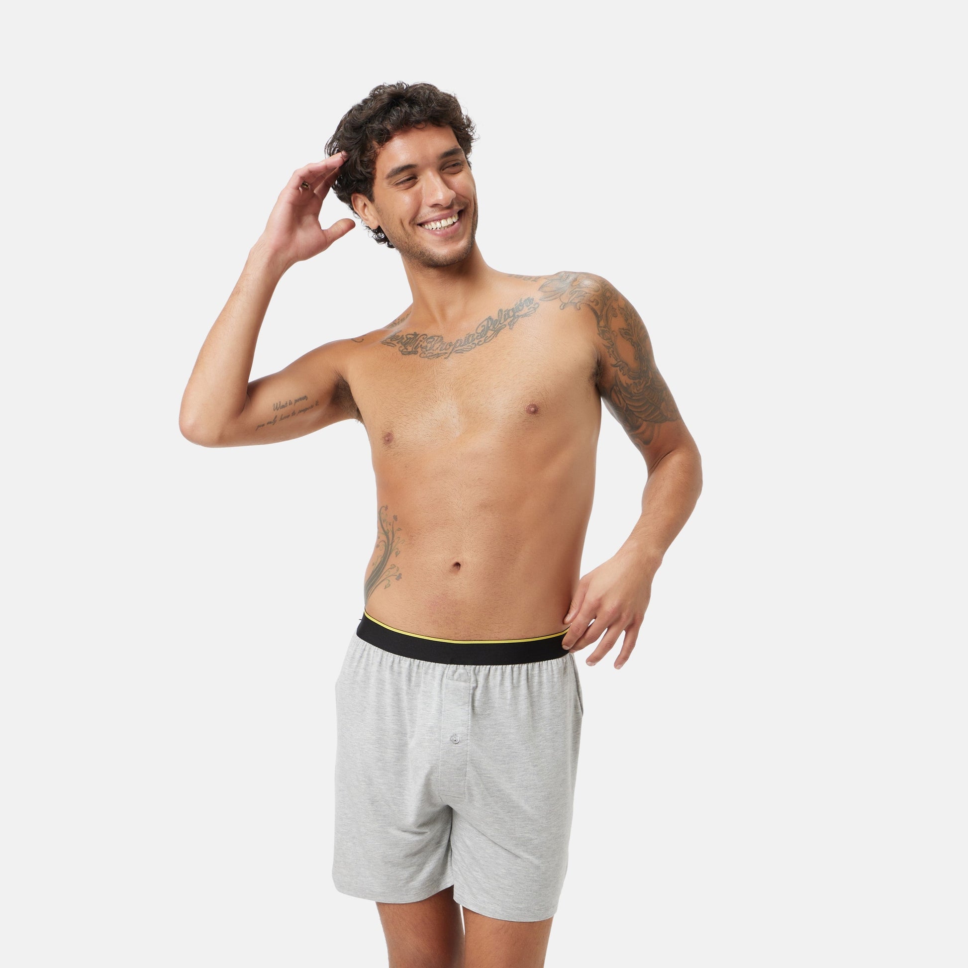 Bummer Soft Modal Boxers Grey Melange Front