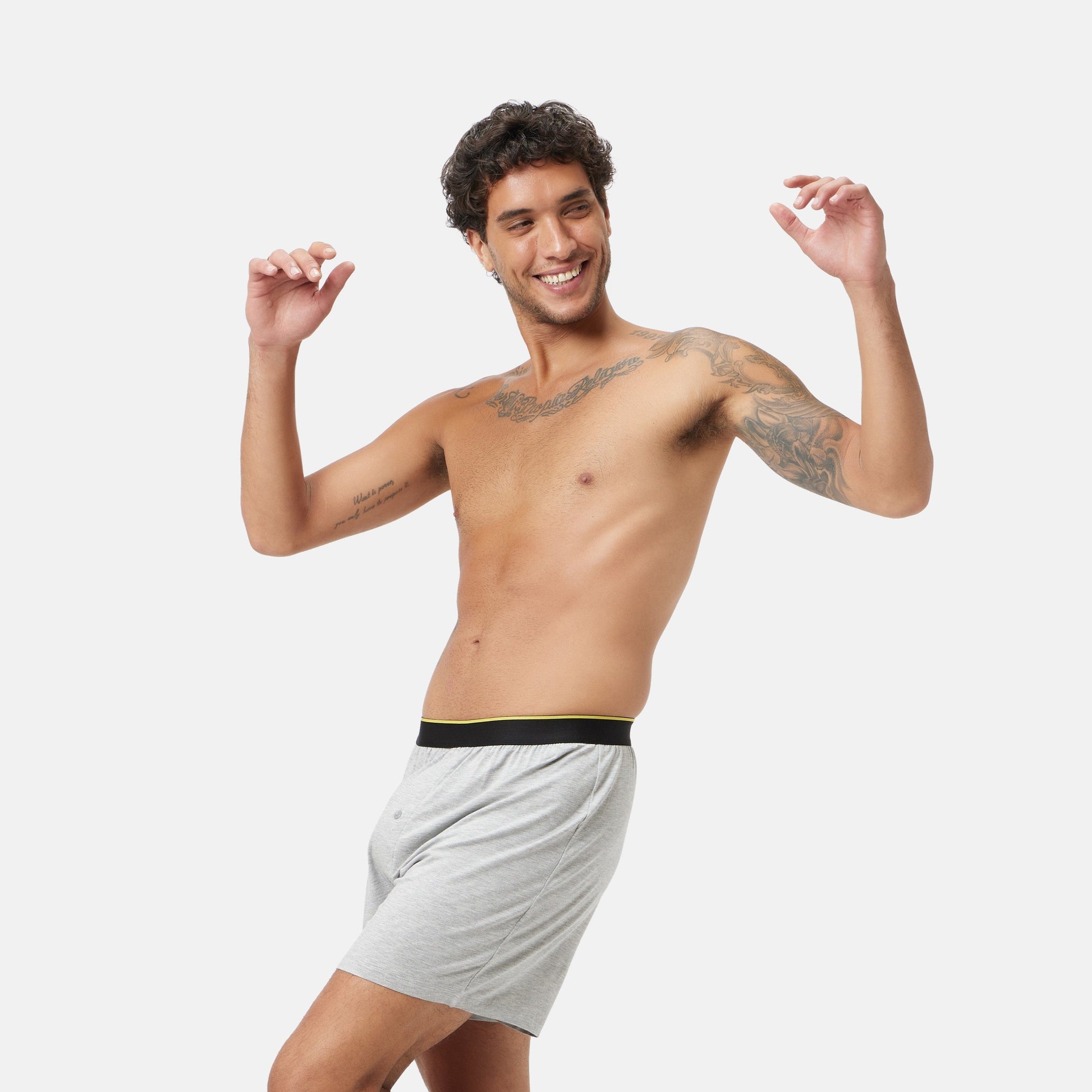 Bummer Soft Modal Boxers Grey Melange Side
