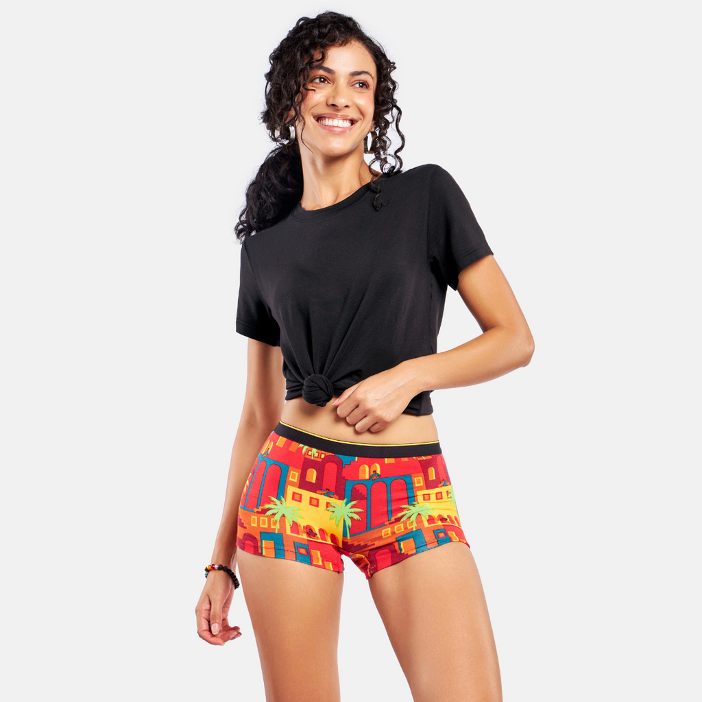 Bummer Soft Modal Boy Shorts Casablanca Front 