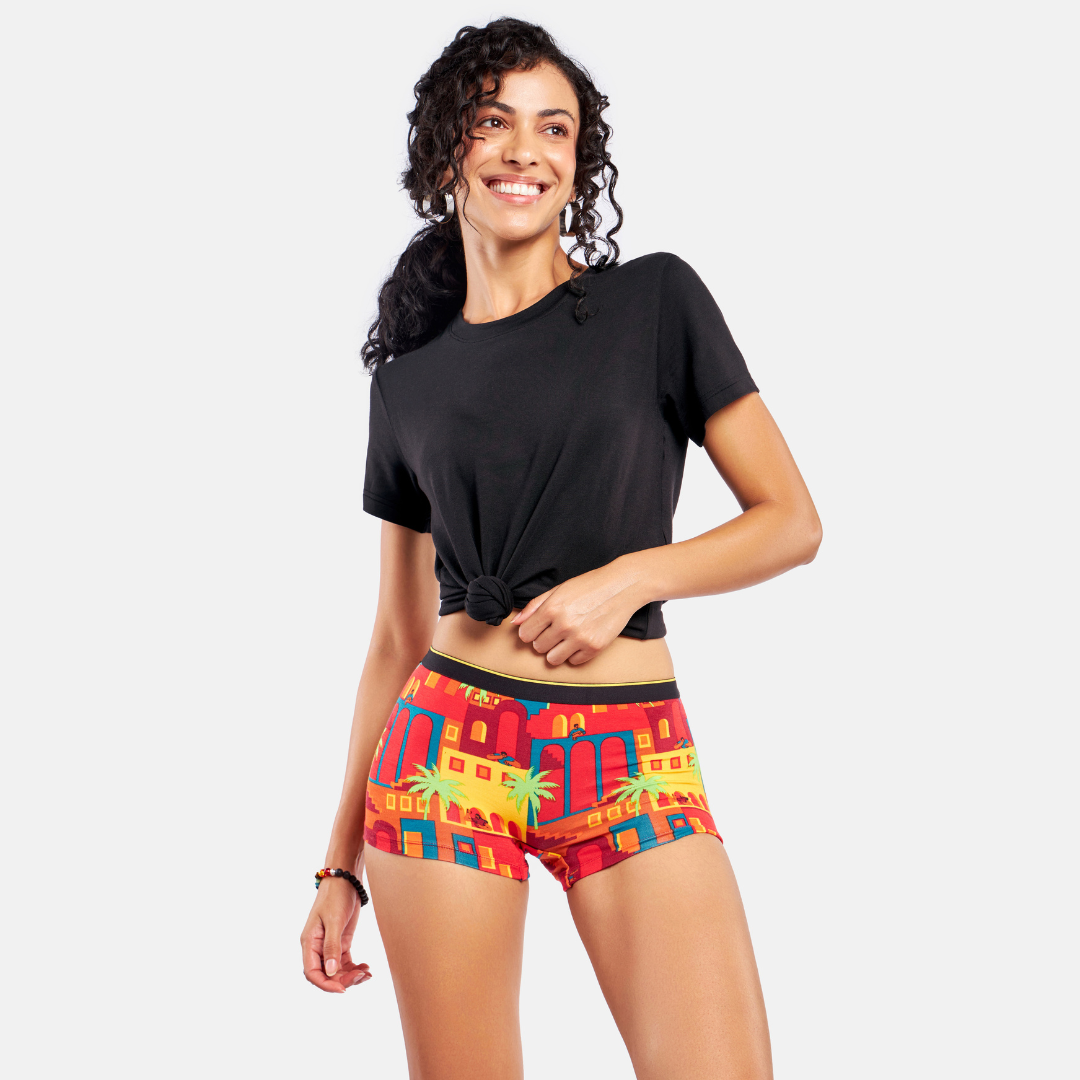 Bummer Soft Modal Boy Shorts Casablanca Front 