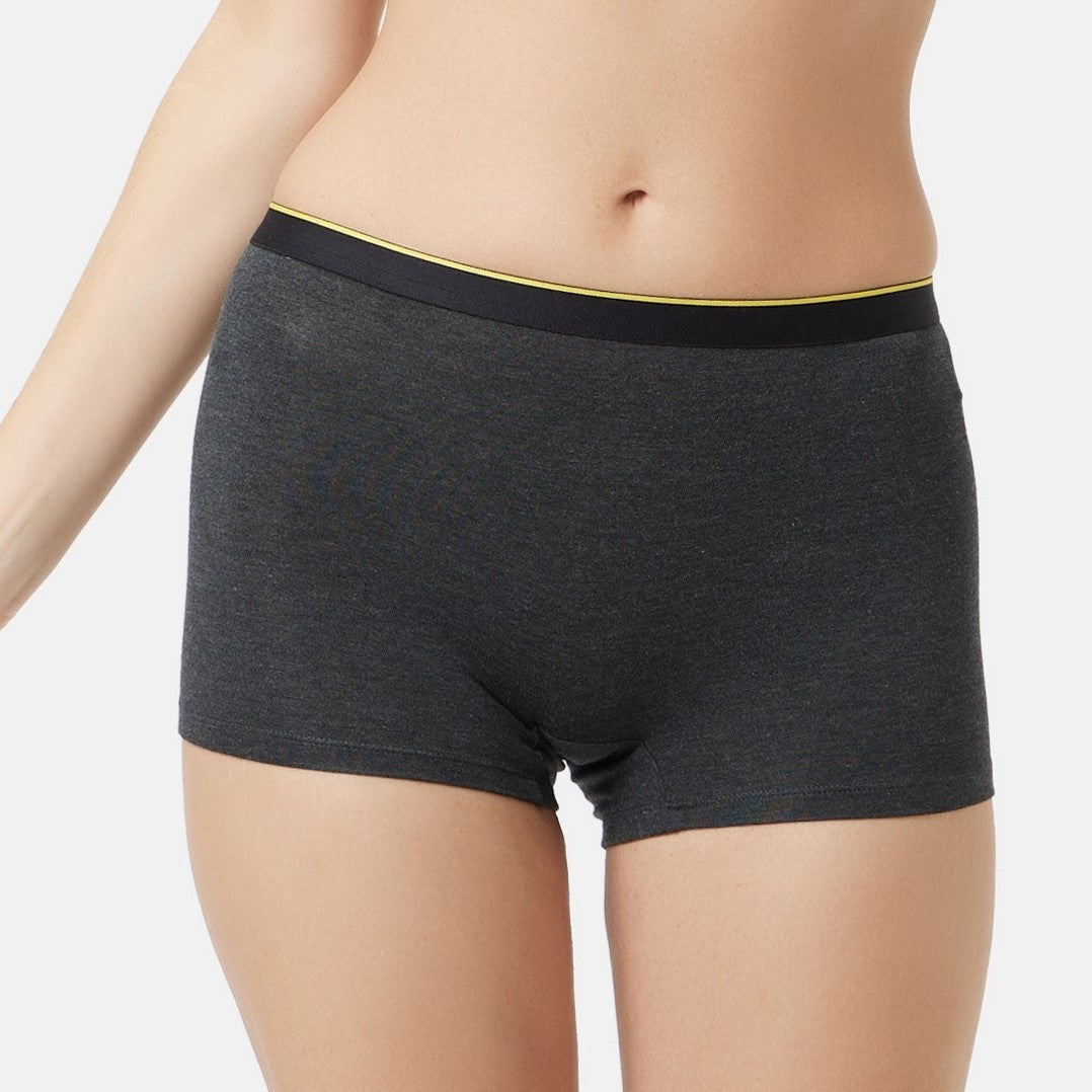 Modal Boy Shorts - Charcoal Melange
