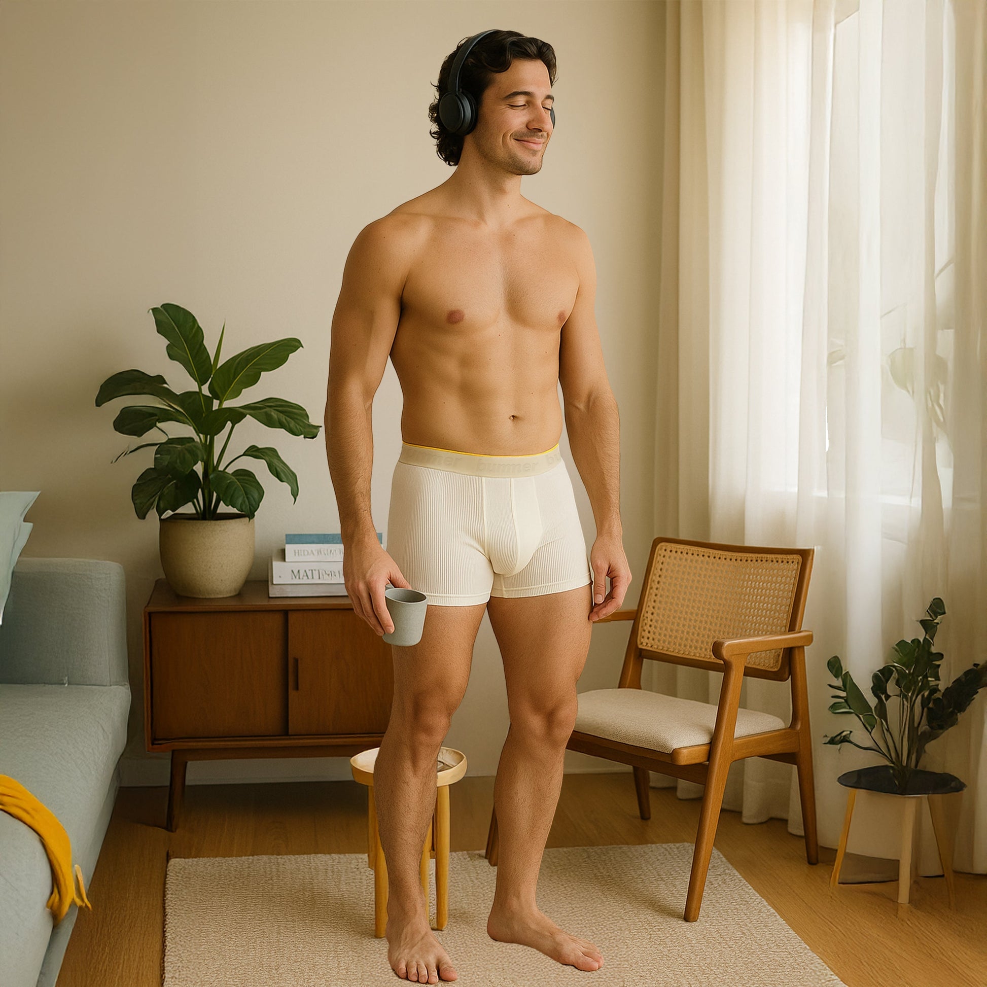 Bummer Soft Ribbed Trunks Opal Side 