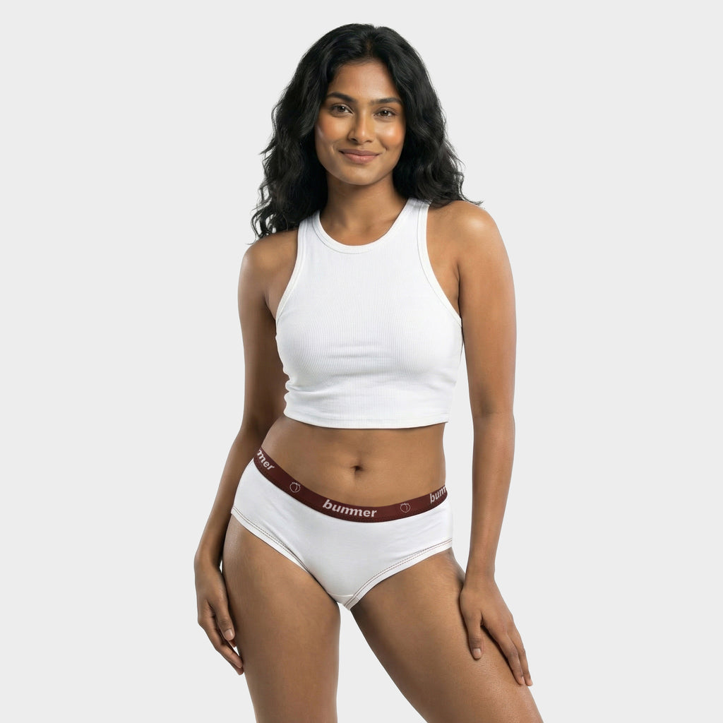 Trunks & Hipster Matching Set - Blanc