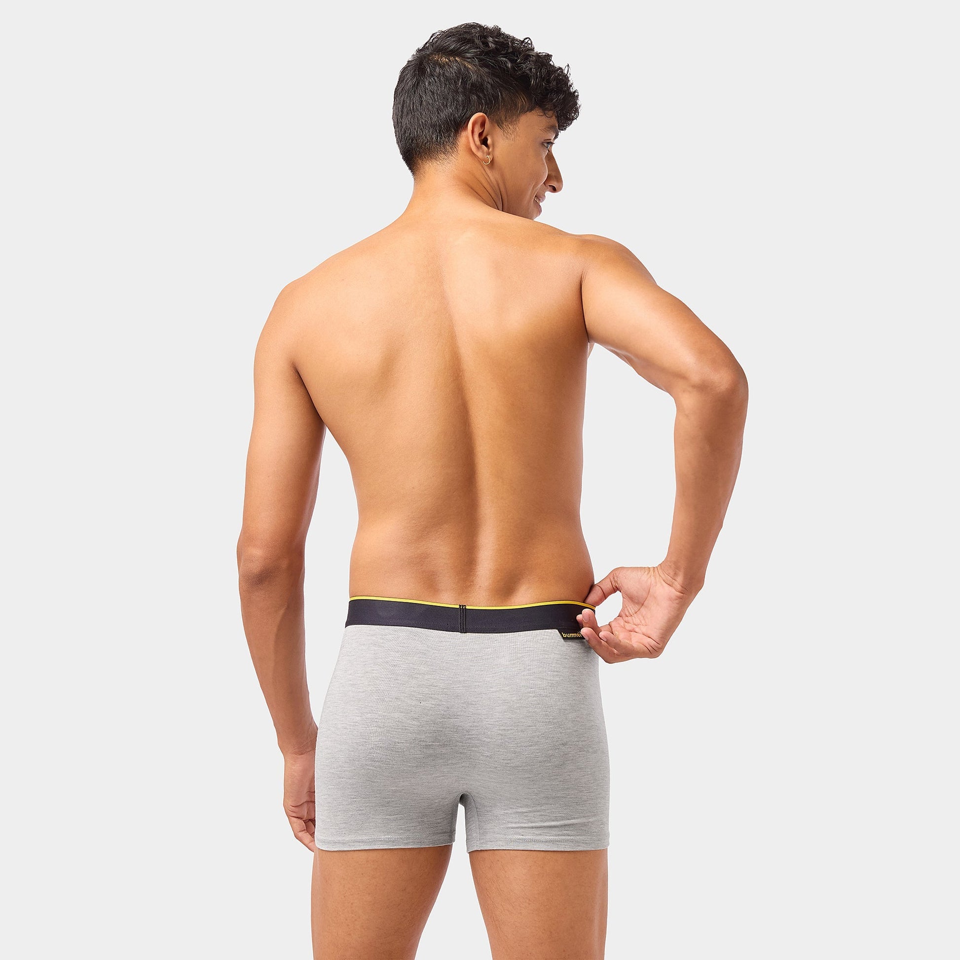 Bummer Soft Modal Trunks Grey Melange Back 