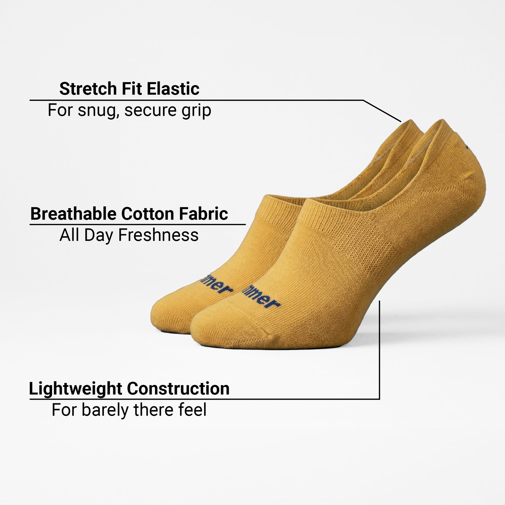 Unisex No Show Socks - 2 Pack