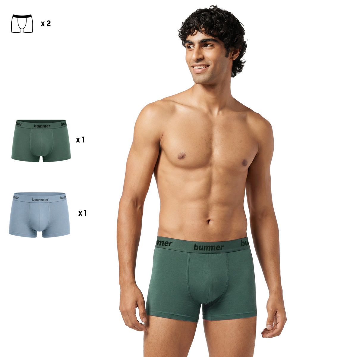 Cotton Stretch Trunks - 2 Pack