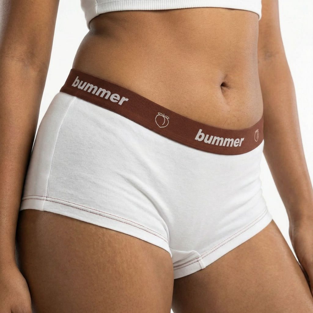 Cotton Stretch Boy Shorts - Blanc