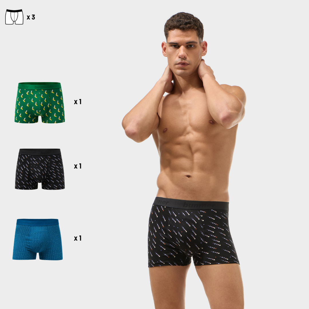 Cotton Stretch Trunks - 3 Pack