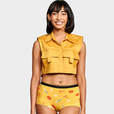 mustard boy shorts panties women_#color_brekkie